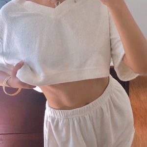 terry shorts and top from URBAN OUTFITTERS